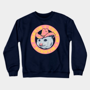 Rootin Tootin Shootin - Cowboy Advice | Poss Possum Opossum | Pink Frame Crewneck Sweatshirt